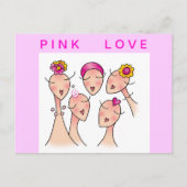 ピンク色の愛の乳癌はがき ポストカード (正面)