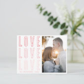 ピンク色の愛バレンタインの家族写真 シーズンポストカード (スタンド正面)