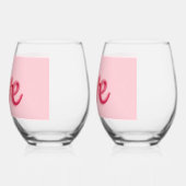 ピンク色の愛 ステムなしワイングラス (左)