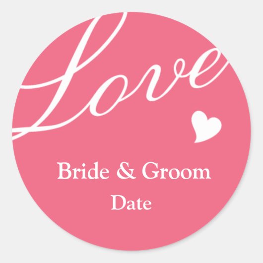 ピンク色の愛 ラウンドシール (正面)