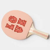 ピンク色の愛 卓球ラケット (横)