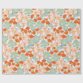 ピンク色の手描きの美しい花の庭。 ラッピングペーパー (フラット)