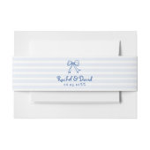 ピンク色の手描き弓とストライプの結婚落書き 招待状ベリーバンド (正面例)