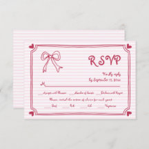 ピンク色の手描き縁ど弓とお洒落の結婚弓