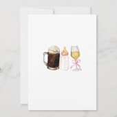 ピンク色の手描き赤予測できなちゃんシャワー 招待状 (裏面)