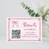 ピンク色の手書きストライプの結婚文字 エンクロージャーカード (スタンド正面)