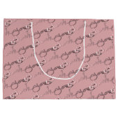 ピンク色の手書型「ありがとう」 ラージペーパーバッグ (裏面)