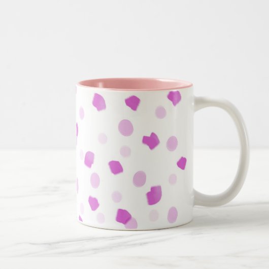 ピンク色の斑点 ツートーンマグカップ (右)