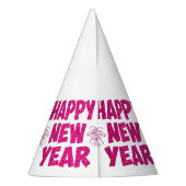 ピンク色の新年の花火 パーティーハット (裏面)