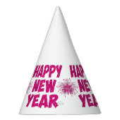 ピンク色の新年の花火 パーティーハット (右)