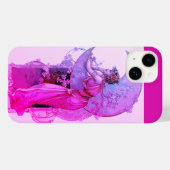 ピンク色の明るい赤紫色の花を持つ月の女性 Case-Mate iPhoneケース (裏面 (横))