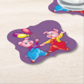 ピンク色の明るい ペーパーコースター (アングル)