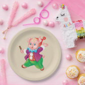 ピンク色の明るい ペーパープレート (パーティー)