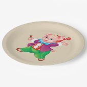 ピンク色の明るい ペーパープレート (アングル)