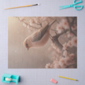 ピンク色の春かわいらし時鳥 薄葉紙 (クラフト)