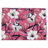 ピンク色の春の時間 ラージペーパーバッグ (裏面)