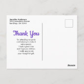 ピンク色の曇ったカップケーキユム！サンキュー ポストカード (裏面)