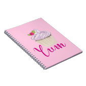 ピンク色の曇ったカップケーキユム! ノートブック (右側)