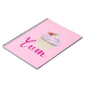 ピンク色の曇ったカップケーキユム! ノートブック (左側)