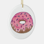 ピンク色の曇りドーナツにジャンクフードを振りかける セラミックオーナメント (右)