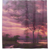 ピンク色の曇り空 シャワーカーテン (正面)