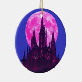 ピンク色の月ゴシック様式の大聖堂 セラミックオーナメント (右)