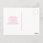 ピンク色の月星雲模様ありがとう ポストカード (裏面)