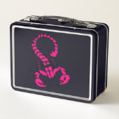 ピンク色の有毒なサソリ非常に有毒な昆虫 メタルランチボックス (裏面)