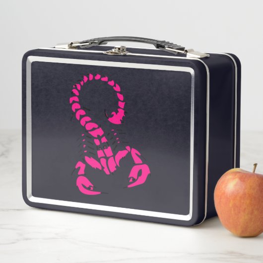 ピンク色の有毒なサソリ非常に有毒な昆虫 メタルランチボックス (インサイチュ)