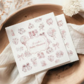 ピンク色の服トイルドジュエベイビーシャワー スタンダードカクテルナプキン