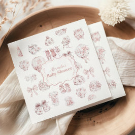 ピンク色の服トイルドジュエベイビーシャワー スタンダードカクテルナプキン