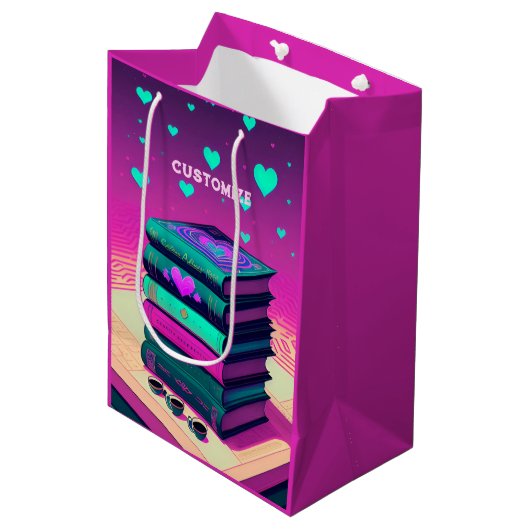 ピンク色の本を愛するために ミディアムペーパーバッグ (正面アングル)