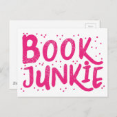 ピンク色の本ジャンキー ポストカード (正面/裏面)