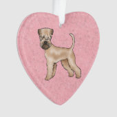 ピンク色の柔らかいコートのホエテリア可愛い犬 オーナメント (正面)