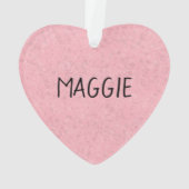 ピンク色の柔らかいコートのホエテリア可愛い犬 オーナメント (裏面)