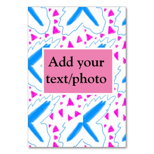 ピンク色の水の色のパターンを追加の名前文字カスタム テーブルナンバー (裏面)