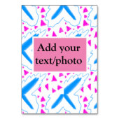 ピンク色の水の色のパターンを追加の名前文字カスタム テーブルナンバー (正面)