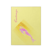 ピンク色の水中マーメイド ノートパッド (回転)