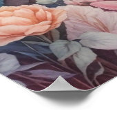 ピンク色の水彩ファンタジー風景 ポスター (角)