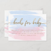 ピンク色の水彩図書要求挿入カード エンクロージャーカード (正面/裏面)