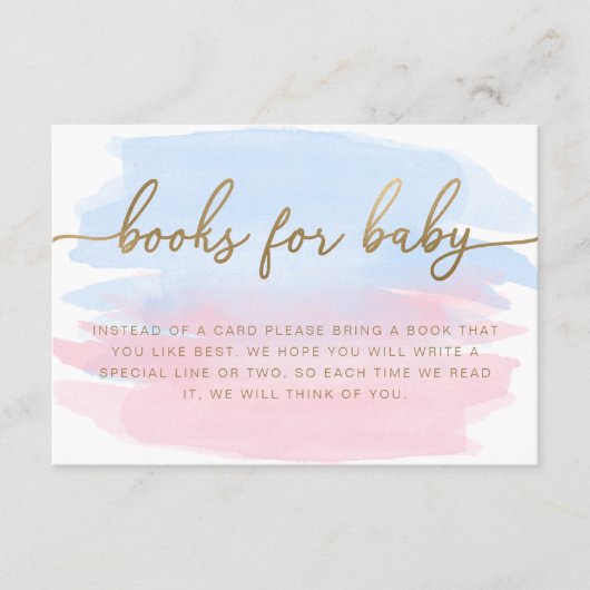 ピンク色の水彩図書要求挿入カード エンクロージャーカード (正面)