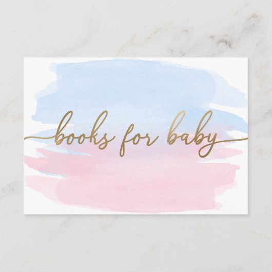 ピンク色の水彩図書要求挿入カード エンクロージャーカード (裏面)