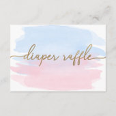 ピンク色の水彩性別が投票カードを明らかにする エンクロージャーカード (裏面)