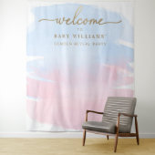 ピンク色の水彩性別の背景を表示 タペストリー (インサイチュ)