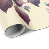 ピンク色の水彩抽象芸術花金ゴールド ラッピングペーパー (ロールコーナー)