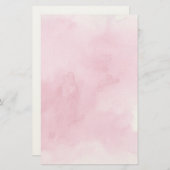 ピンク色の水彩背景 便箋 (正面/裏面)