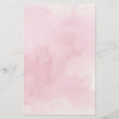 ピンク色の水彩背景 便箋 (正面)