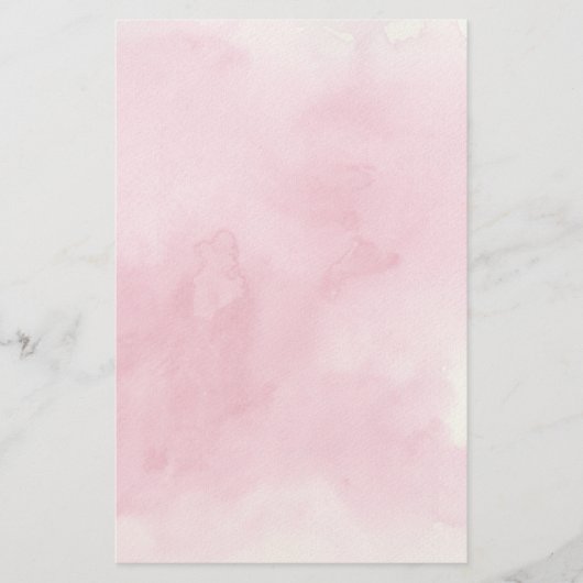 ピンク色の水彩背景 便箋 (正面)