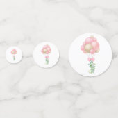 ピンク色の水彩風船 コンフェッティ (正面)