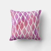 ピンク色の水滴パターン クッション (裏面)